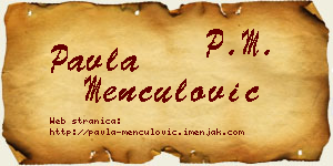 Pavla Menčulović vizit kartica